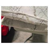 Lot of (2) 21" Jacquard Marbled pattern Covered Throw Pillow (white/metallic silver)