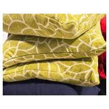 Lot of (3) 16" Textured Fabric Floral pattern Covered Throw Pillow (green/white)