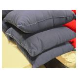 Lot of (3) 16" Cotton Covered Throw Pillow (navy blue)