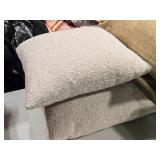 Lot of (2) 17" Boucle Covered Throw Pillows (cream)
