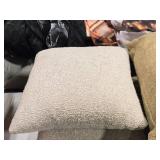 Lot of (2) 17" Boucle Covered Throw Pillows (cream)