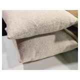 Lot of (2) 17" Boucle Covered Throw Pillows (cream)