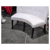 Curved Dining Banquette Upholstered Button Tufting 36" x 24" x 40" (white)