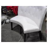 Curved Dining Banquette Upholstered Button Tufting 36" x 24" x 40" (white)