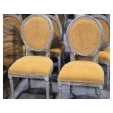 Lot of (2) Distressed Finish Wood Frame Oval Back Accent Chair - Manchester by Linon