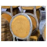 Lot of (2) Distressed Finish Wood Frame Oval Back Accent Chair - Manchester by Linon