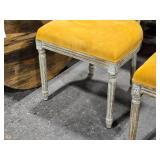 Lot of (2) Distressed Finish Wood Frame Oval Back Accent Chair - Manchester by Linon