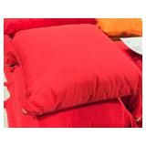 Lot of (4) 18" Polyester Covered Indoor/Outdoor Throw Pillow (solid red)