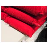 Lot of (4) 18" Polyester Covered Indoor/Outdoor Throw Pillow (solid red)