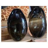 Lot of (2) Glass Table Vases by Holmegaard 6" x 12" (smoked) (tear drop)