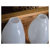 Lot of (2) Glass Table Vases by Holmegaard 6" x 12" (white opaline) (tear drop)