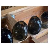 Lot of (4) Handblown Art Glass Table Vases by Holmegaard 5" x 7" (black) (rounded triangle)