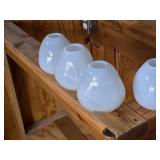 Lot of (6) Handblown Art Glass Table Vases by Holmegaard 4" x 4" (white) (rounded triangle)