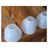 Lot of (6) Handblown Art Glass Table Vases by Holmegaard 4" x 4" (white) (rounded triangle)