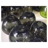 Lot of (6) Handblown Art Glass Table Vases by Holmegaard 4" x 4" (black) (rounded triangle)