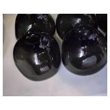 Lot of (6) Handblown Art Glass Table Vases by Holmegaard 4" x 4" (black) (rounded triangle)