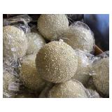 Lot of (11) 5" Beaded Ball Christmas Ornaments (white)