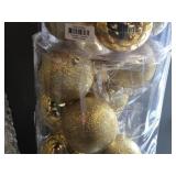 Lot of (3 Containers) 4" Christmas Ball Decorations (gold)