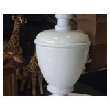 Lot of (1) Resin Decorative Floor Vase 9" x 32" (white)