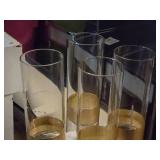 Lot of (4) Glass Cylinder Vase / Hurricane 4" x 14"