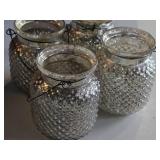 Lot of (4) Brooklyn Mercury Hobnail Hanging Jar 4" x 4 1/2"