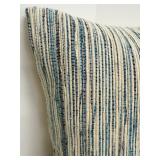 Surya Beige & Blue Striped Cotton Throw Pillows - Set of 2