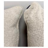 Navy Blue Throw Pillows with White Geometric Pattern - Set of 2