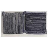 KAS Knit Throw Pillows 2-Pack Blue & White Stripe - Polyester Fill