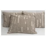 YKK Zipper Pillows - Taupe/Gray - Set of 3