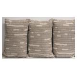 YKK Zipper Pillows - Taupe/Gray - Set of 3