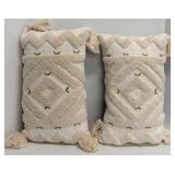 Creative Co-op Lumbar Pillows -Cotton w Tassels - Pair