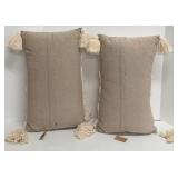 Creative Co-op Lumbar Pillows -Cotton w Tassels - Pair