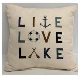 Pacific Coast Feather Cushion Decorative Throw Pillows - Navy & Beige - 2 Pack