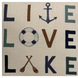 Pacific Coast Feather Cushion Decorative Throw Pillows - Navy & Beige - 2 Pack