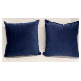 Navy Blue Throw Pillows - 3-Piece Set with Paisley Damask Print