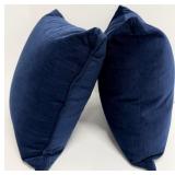 Navy Blue Throw Pillows - 3-Piece Set with Paisley Damask Print