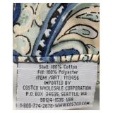 Navy Blue Throw Pillows - 3-Piece Set with Paisley Damask Print