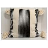 YKK Zipper Throw Pillows Set of 3 - Striped Rayon/Cotton, Damask & Crisscross