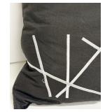 YKK Zipper Throw Pillows Set of 3 - Striped Rayon/Cotton, Damask & Crisscross