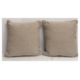 Pair of Decorative Throw Pillows - Beige & Charcoal Diamond Lattice Pattern