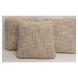 Beige Bouclé Throw Pillows - Set of 3