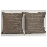 Throw Pillows - Geometric Pattern Taupe Gray, 2-Pack