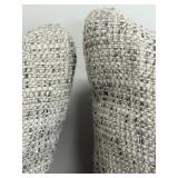 Throw Duck Feather/Down Pillows - Gray Textured Woven - 2-Pack with Dunlap Zippers