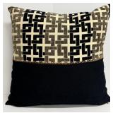 K & K Interiors Throw Pillows - Geometric Black & Cream - Lot of 4