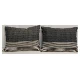 Creative Co-Op Black Cotton-Blend Lumbar Pillow (Lot of 2)