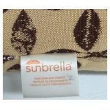 Sunbrella Cushions - 3-Piece Set Brown Stripe & Leaf Print