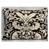 Damask Pattern Throw Pillows - Pair, Black & Cream, Rectangular