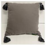 CELERIE 3-Pack Throw Pillows - Gray/Patterned with Tassels