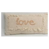 Creative Co-op Love Embroidered Cotton Pillows -Set of 3 Decorative Pillows