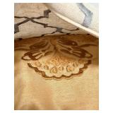 Euphoria 3-Piece Throw Pillow Set - Denim Blue & Beige Geometric Trellis